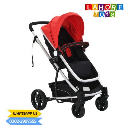 2-In-1 Baby Stroller/Pram Aluminium Bleu & Black