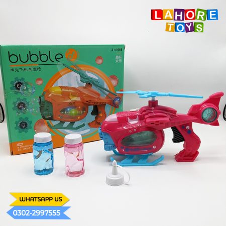 Kids Helicopter Bubble Machine With Lights Music Outdoor Bubble Blower
