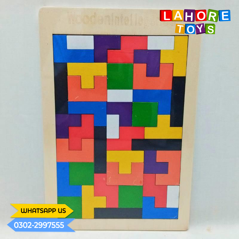Colorful Wooden Tangram Puzzle for Kids, Learning Board Game, Educational Toy