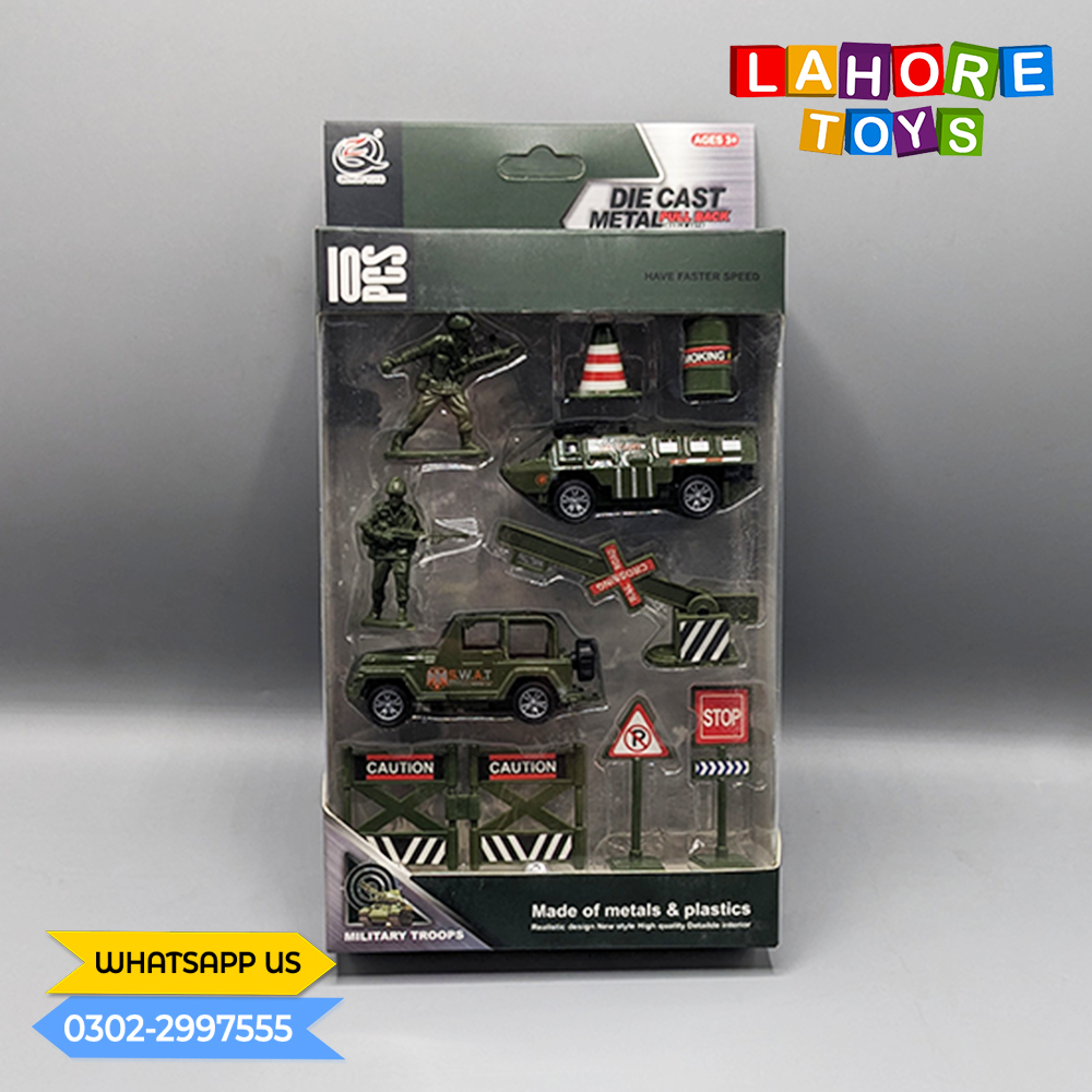 Military Die Cast Model Set 10 Pcs - Multi