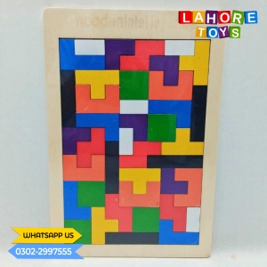 Colorful Wooden Tangram Puzzle for Kids, Learning Board Game, Educational Toy