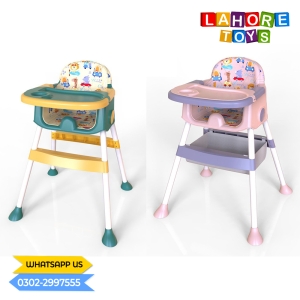 Adjustable Folding Children Dining Table High Chair with Adjustable Tray & Booster